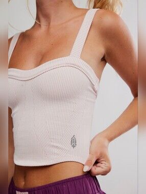 🪷NWT Free People FP Movement Perfectly Plaited Cami In Rose Water Combo, XL
